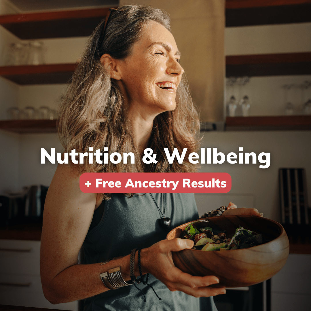 Our nutrition and well-being DNA test now includes your free ancestry results and things to help manage depression, inflammation, and fertility